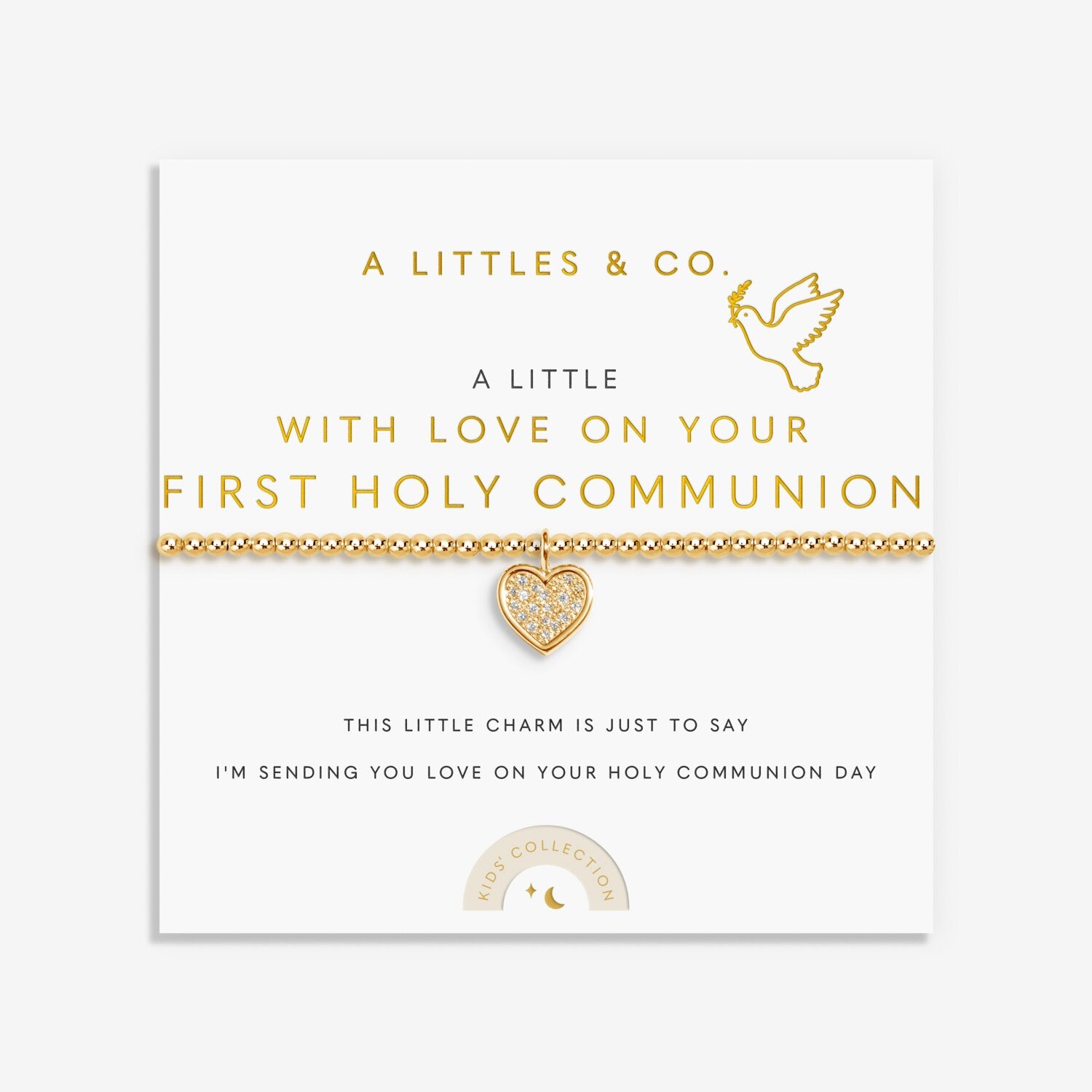 Kids' A Little | 'With Love On Your First Holy Communion' | Gold-Tone Plated | Bracelet | 6 1/8" Stret