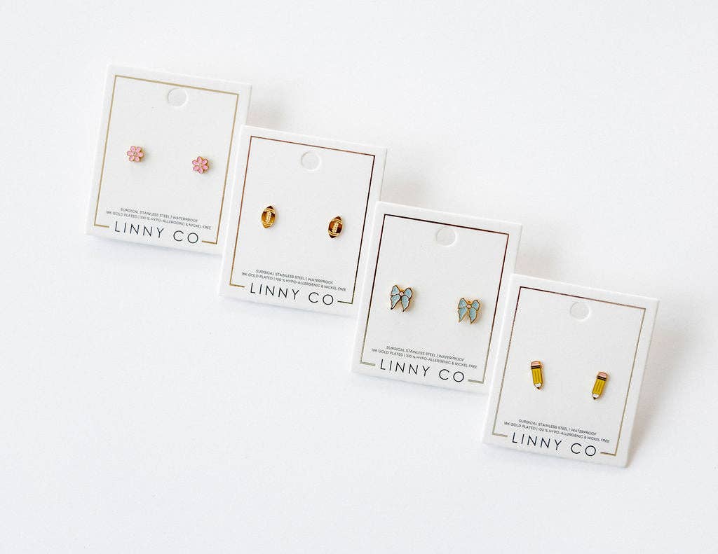 Screwback Stud Earrings - Finley Bow