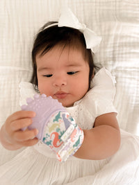 Itzy Mitt™ Silicone Teething Mitts: Bow
