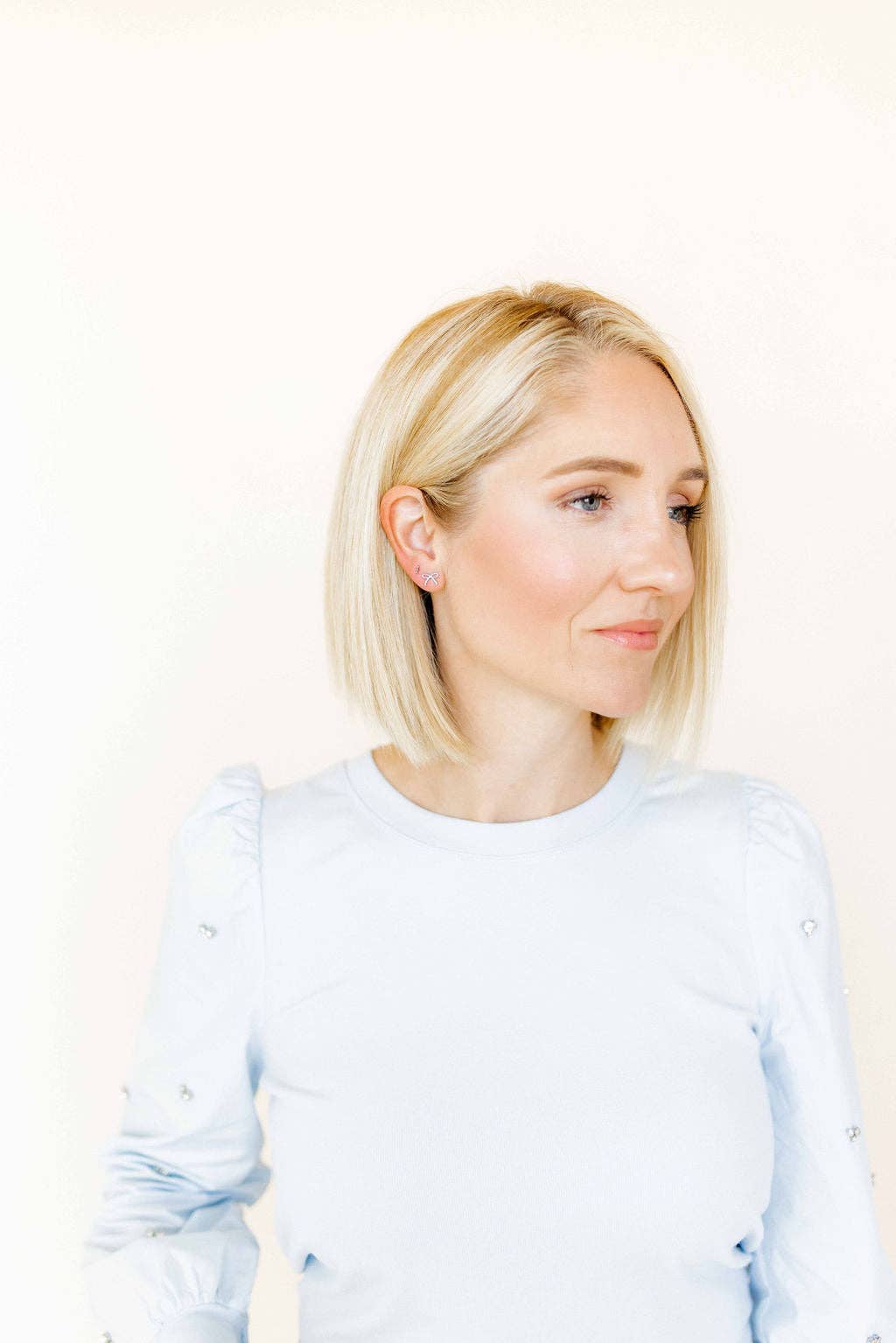 Screwback Stud Earrings - Sadie Bow Silver