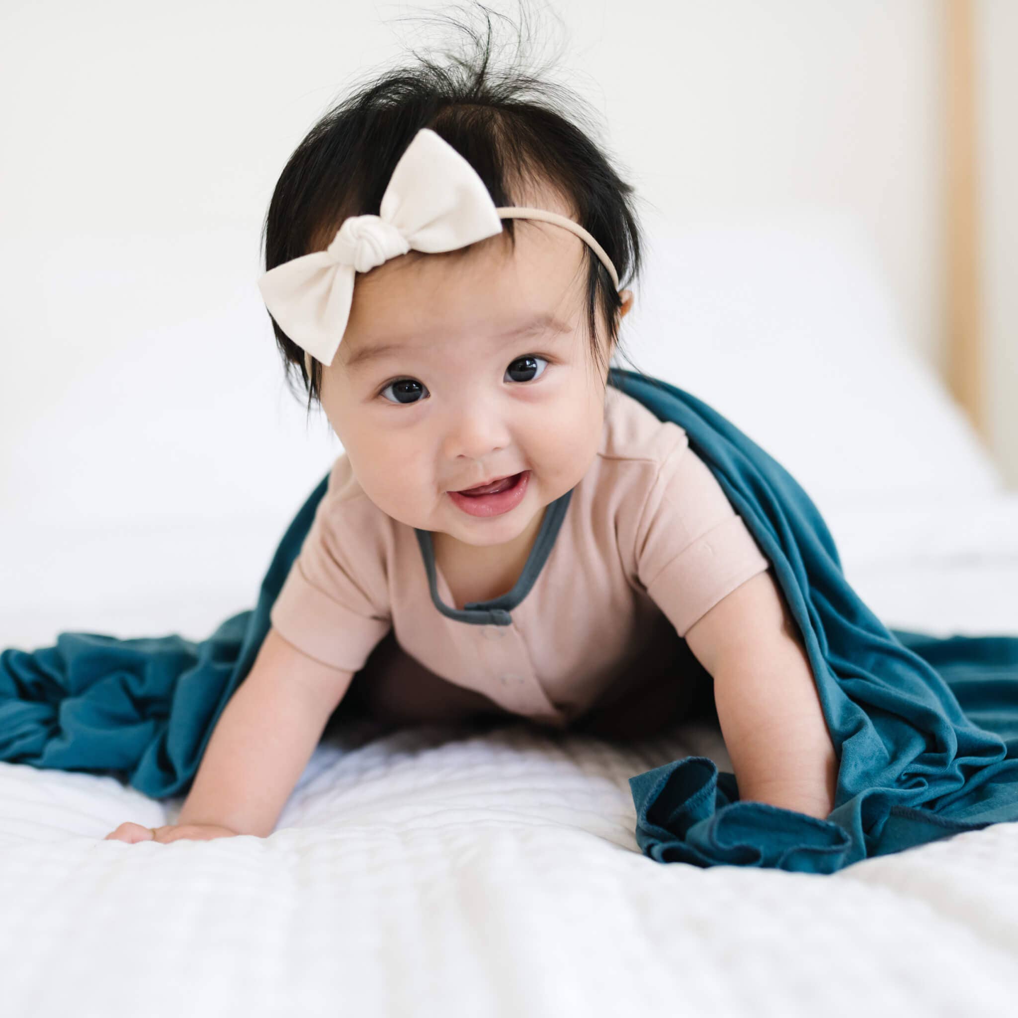 Copper Pearl Knit Swaddle Blanket | Steel