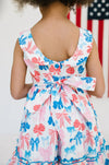 Lara Poplin Dress in Patriotic Bows