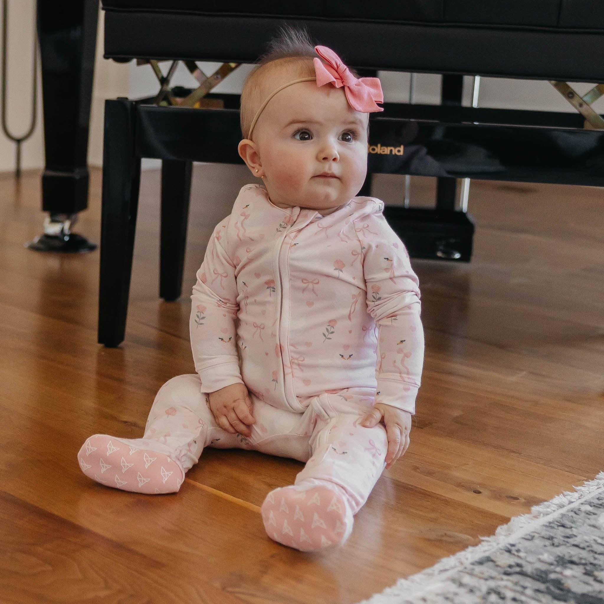 Copper PearlZip-Up Footie Pajama | Adelia