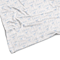 Sugar + Maple Plush Minky Fleece Personalized Blanket | Ballerina Bows