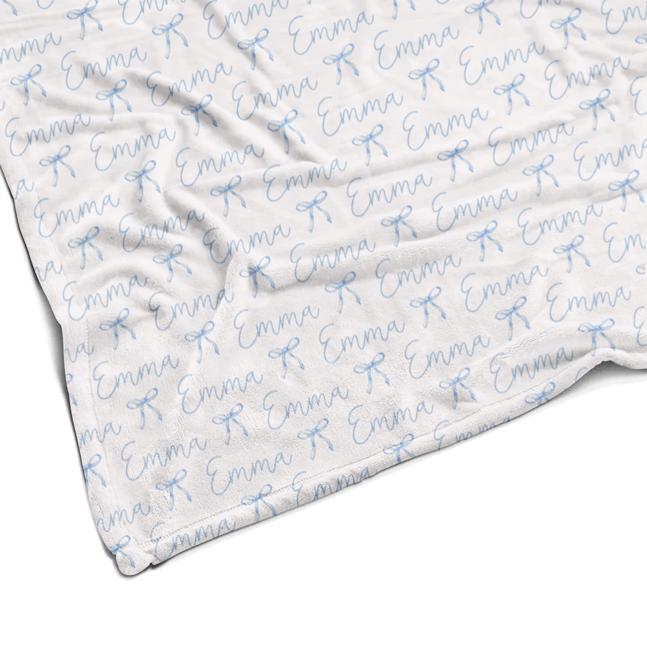 Sugar + Maple Plush Minky Fleece Personalized Blanket | Ballerina Bows