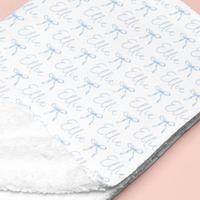 Sugar + Maple Sherpa-Lined Personalized Blanket | Ballerina Bows