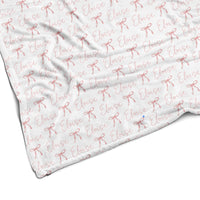 Sugar + Maple Plush Minky Fleece Personalized Blanket | Ballerina Bows