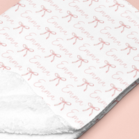 Sugar + Maple Sherpa-Lined Personalized Blanket | Ballerina Bows