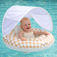 Ali+Oli Baby Swim Seat with Sun Canopy (Tan Checkers)