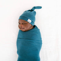 Copper Pearl Knit Swaddle Blanket | Steel
