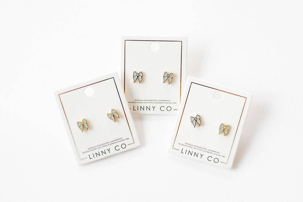 Screwback Stud Earrings - Finley Bow