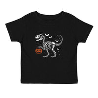 Dinosaur Skeleton Halloween Short Sleeve T-Shirt - Boys