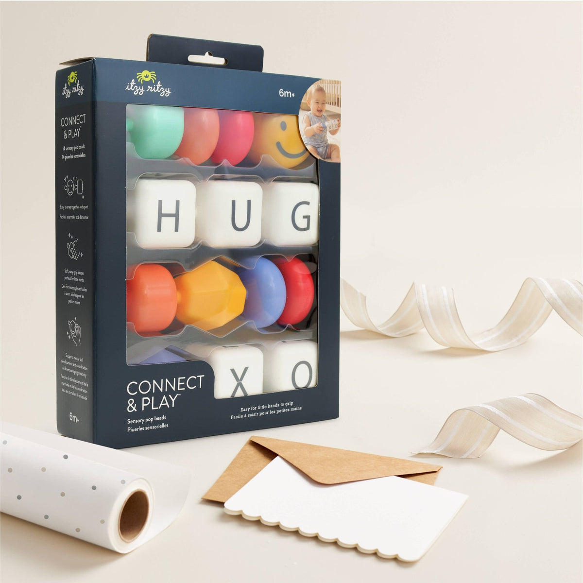 *NEW* Connect & Play™ - 14 Sensory Pop Beads - Smile - Baby Biz