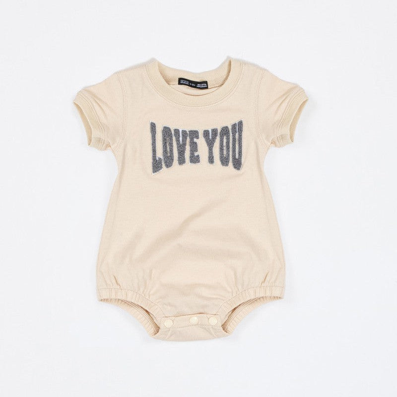 Le La Lo Chenille LOVE YOU Cotton Tee Baby Onesie | Babies Ivory