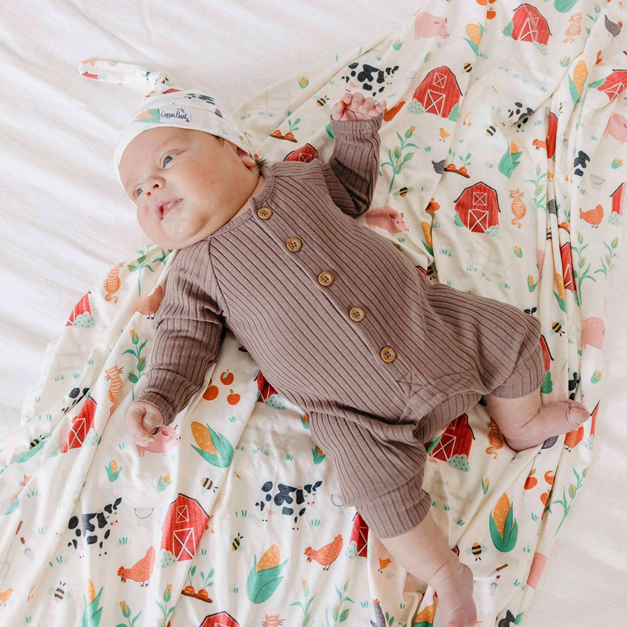 Copper Pearl Knit Swaddle Blanket | Farmstead