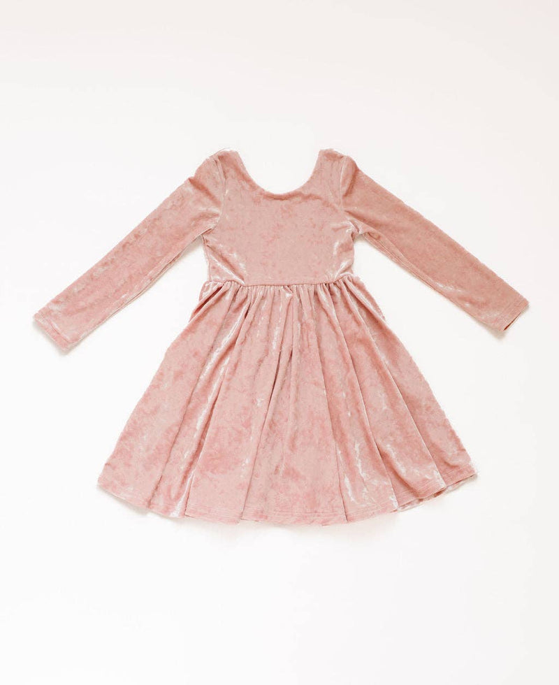 Gwendolyn Dress in Crushed Blush Velvet