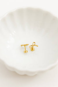 Screwback Stud Earrings - Sadie - Gold