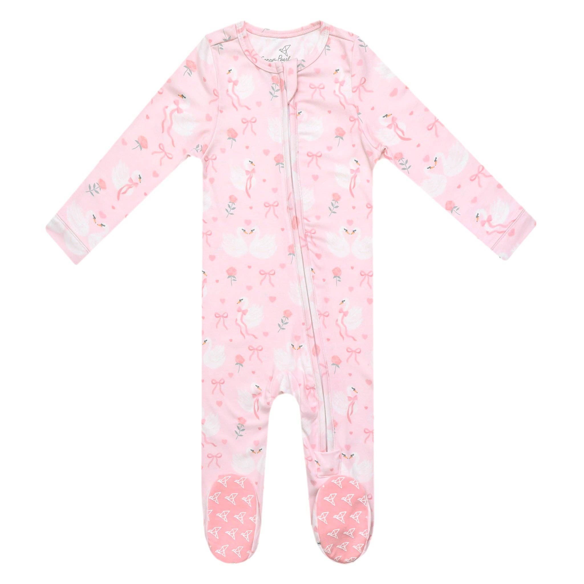 Copper PearlZip-Up Footie Pajama | Adelia