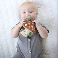 Itzy Pal™ Plush + Teether: NEW Mushroom