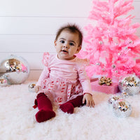 Candy Cane Christmas Long Sleeve Tutu Bodysuit -Holiday Baby