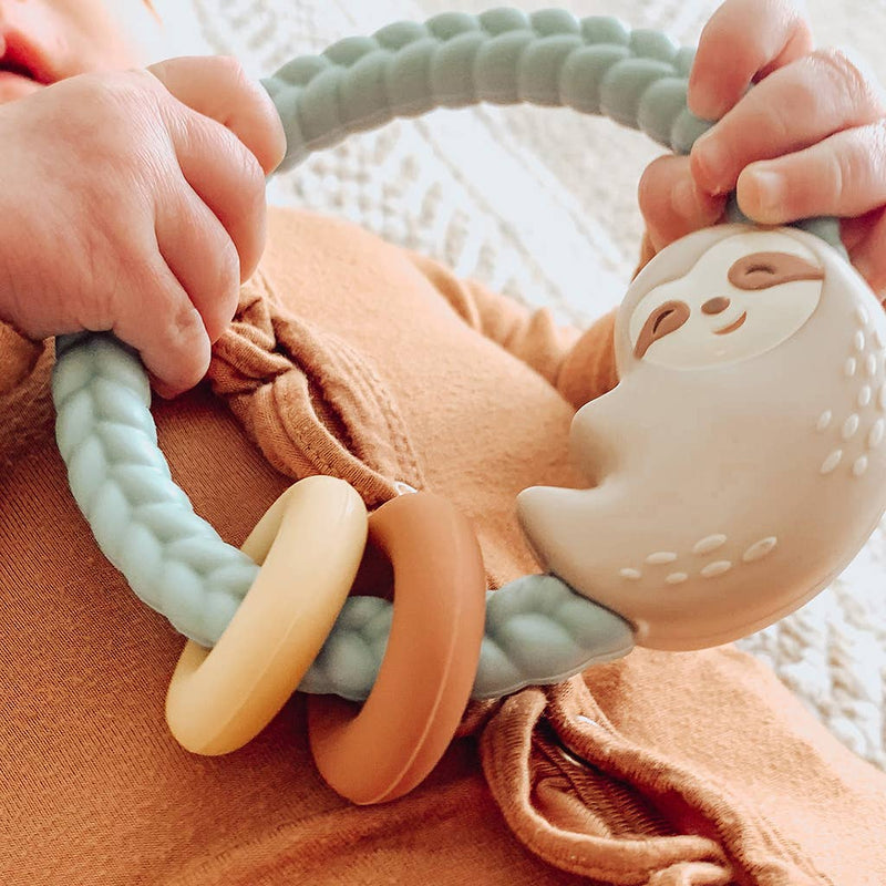 Ritzy Rattle™ Silicone Teether Rattles: Neutral Rainbow