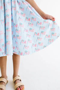 Classic Twirl in Blue Flags