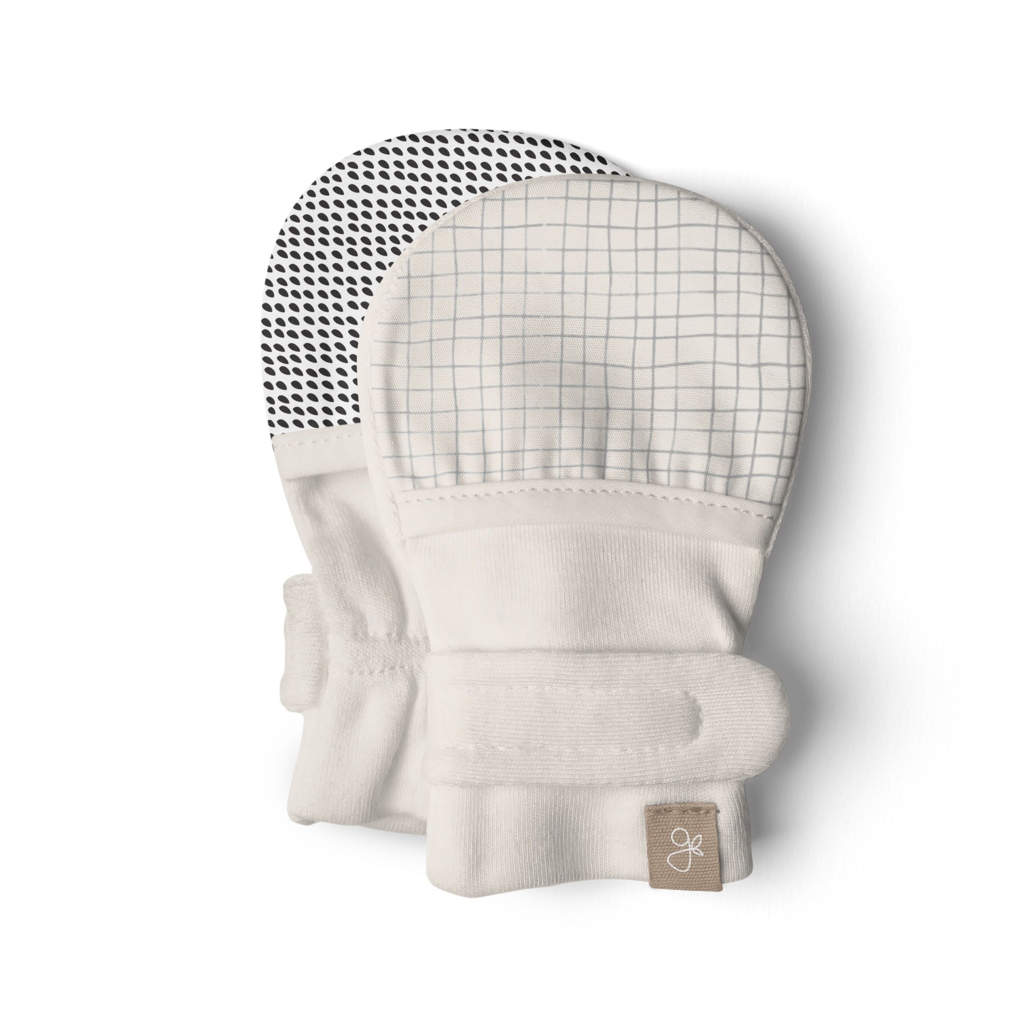 Stay On 2 Pack Baby Mitts - Storm Gray + Gridlock: 0-3M