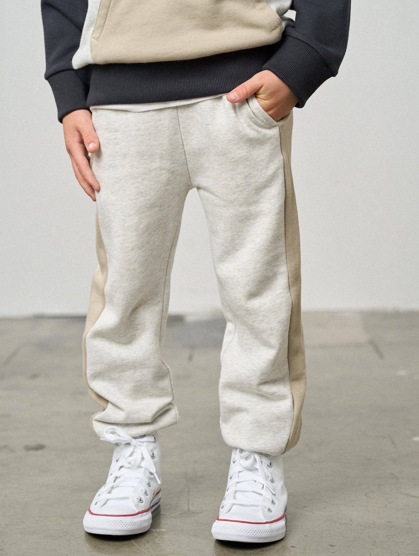 Side Stripe Jogger - Stone Grey