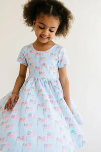 Classic Twirl in Blue Flags