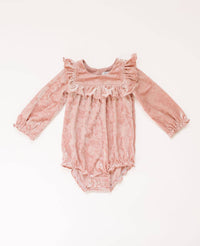 Hayley Romper in Crushed Blush Velvet