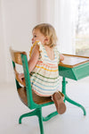 Amelia Romper in Primary Stripe