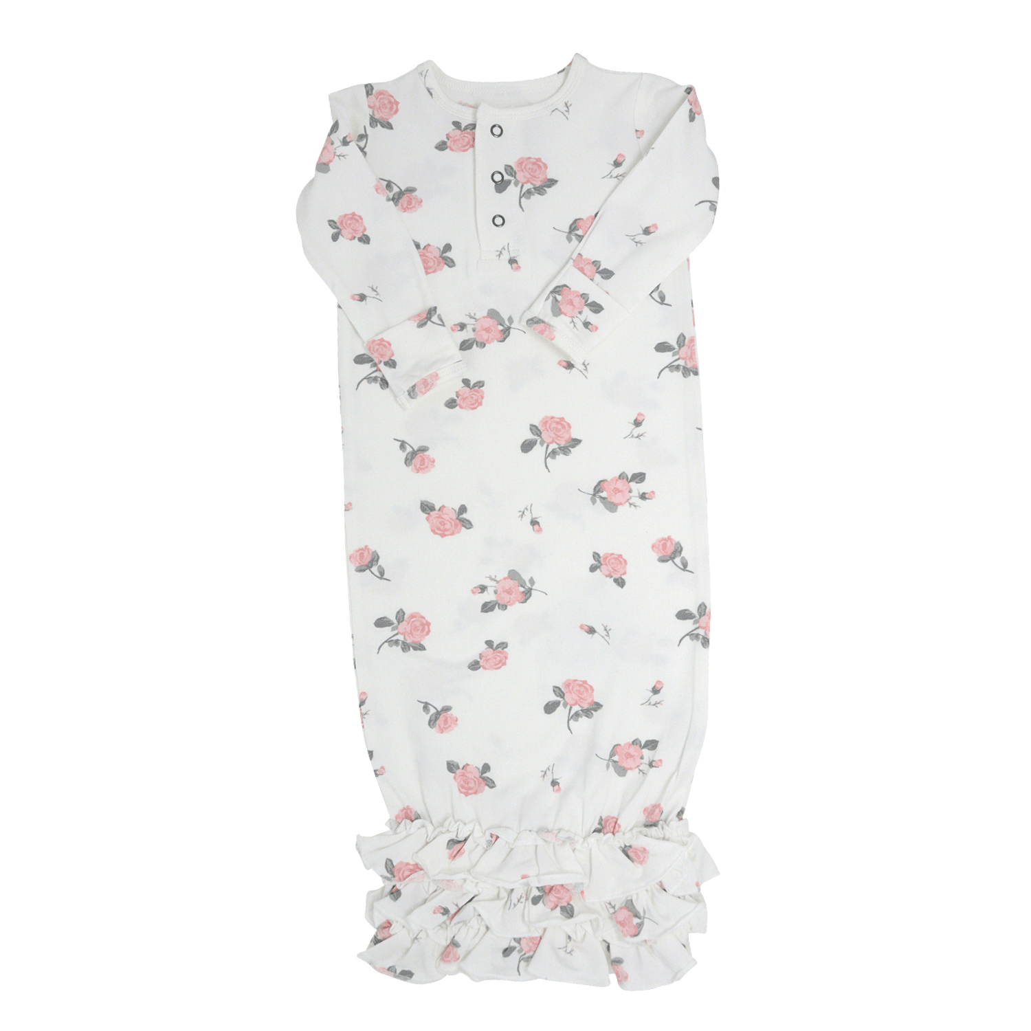 Ruffle Gown © - Roses White