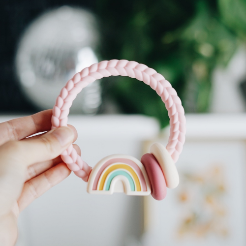 Ritzy Rattle™ Silicone Teether Rattles: Neutral Rainbow