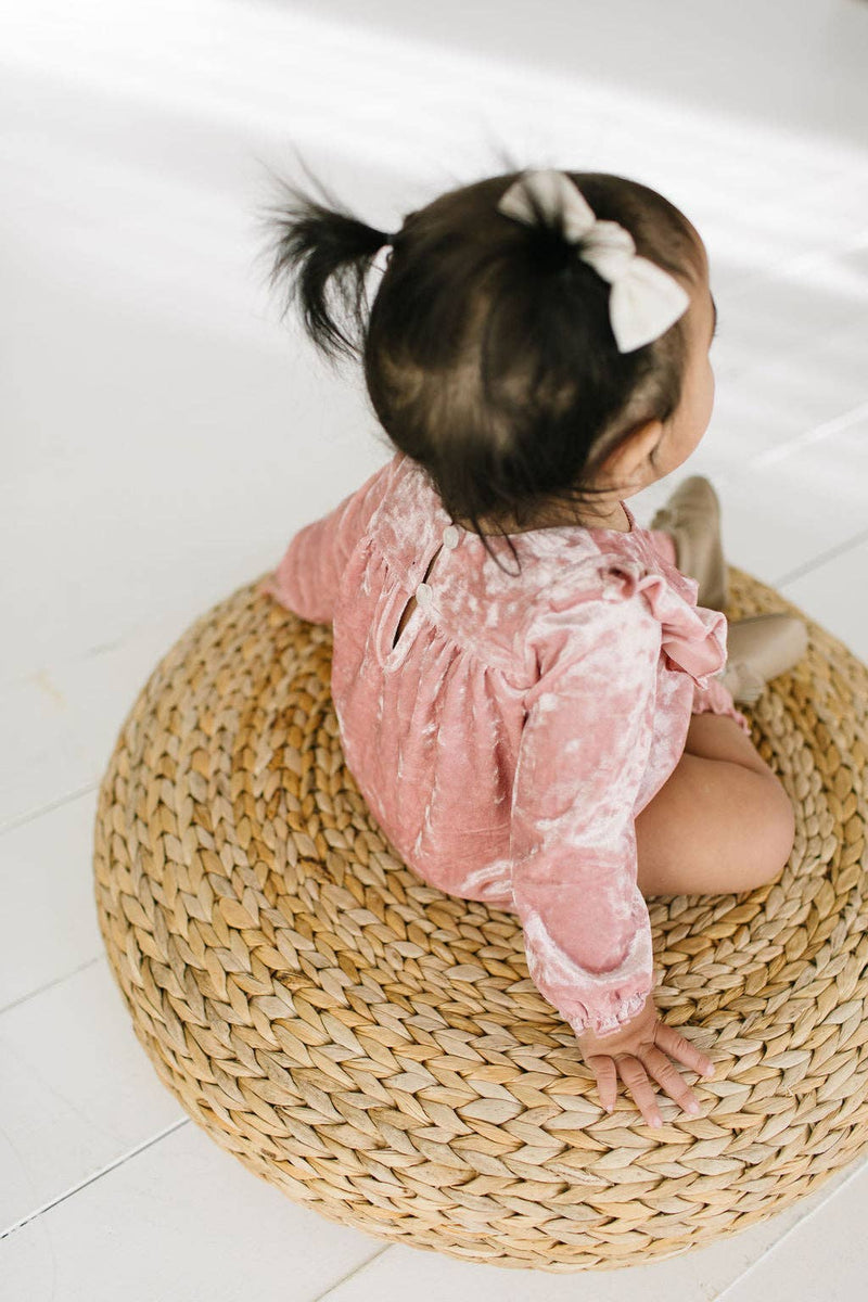 Hayley Romper in Crushed Blush Velvet