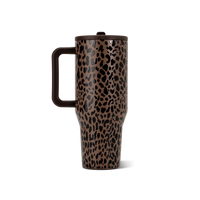 Brown Leopard HydroJug 40 oz Traveler Tumbler