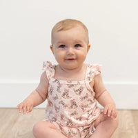 Flutter Sleeve Romper - Cowhide Boots: Cowhide Boots