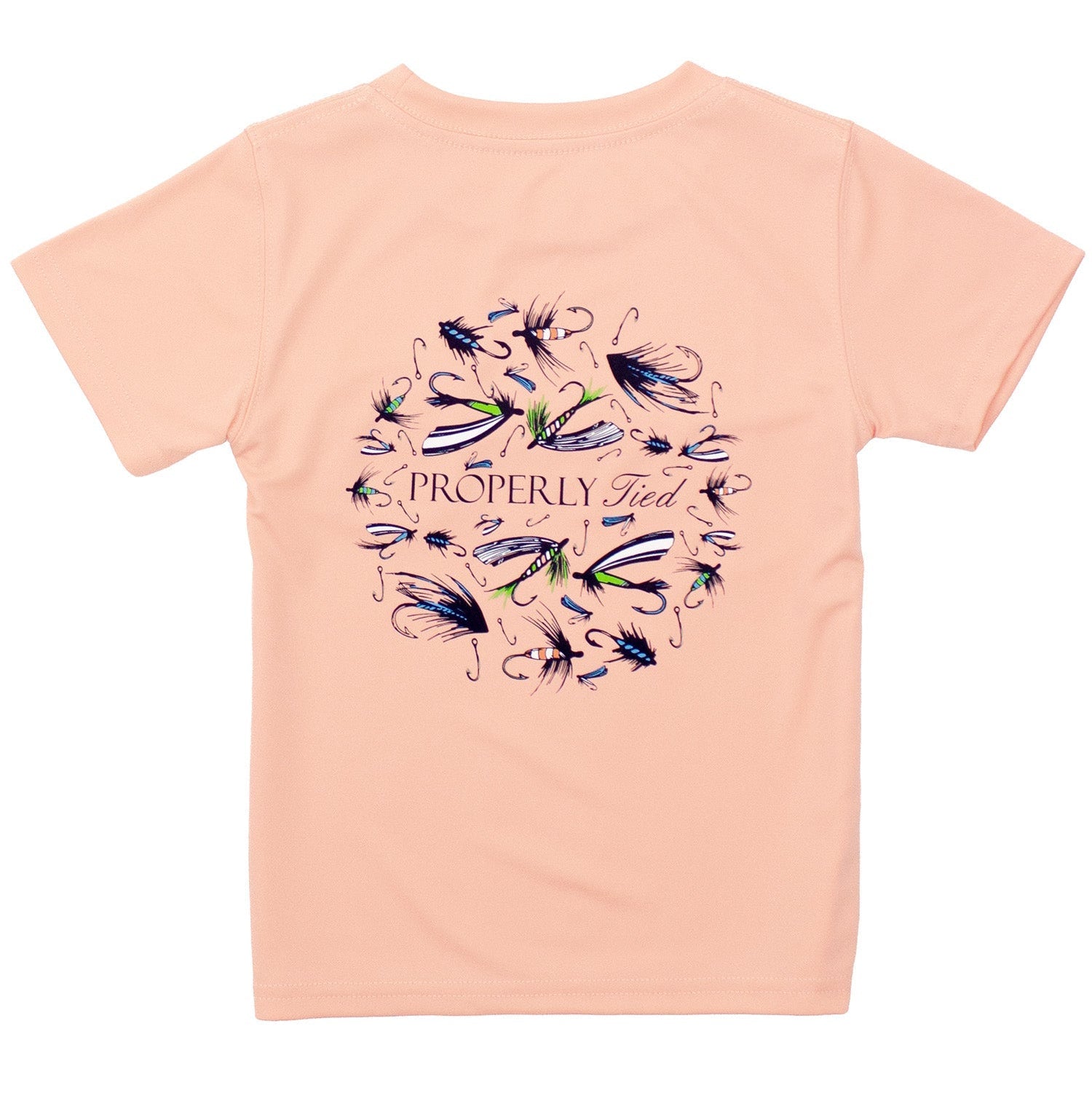 Properly Tied Boys Performance Tee Short Sleeve | Stay Fly Melon