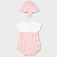 Mayoral Newborn Girl Floral Romper with Hat | Baby PInk
