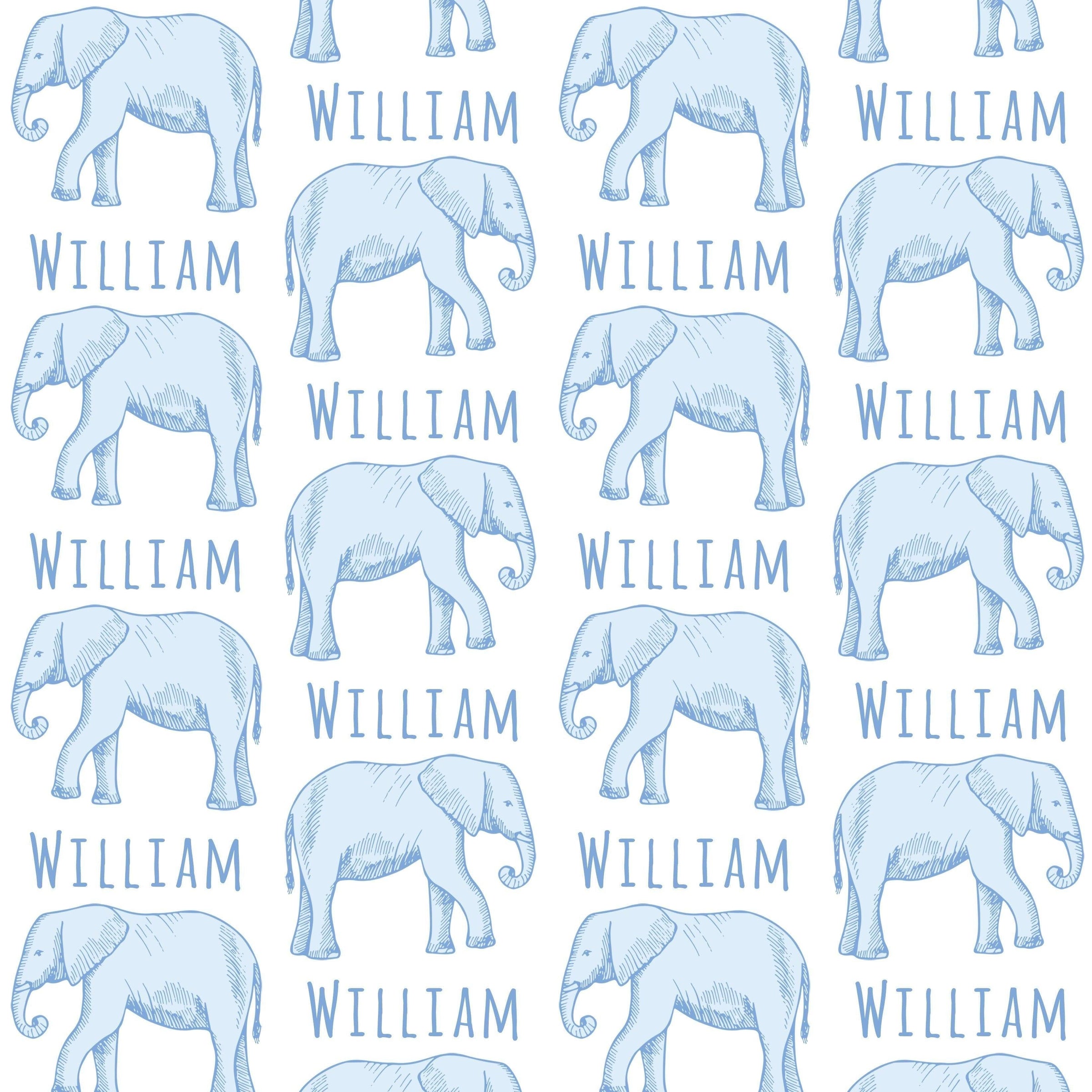 Sugar + Maple Plush Minky Fleece Personalized Blanket | Elephant