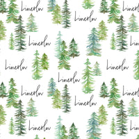 Sugar + Maple Plush Minky Fleece Personalized Blanket | Pine Tree