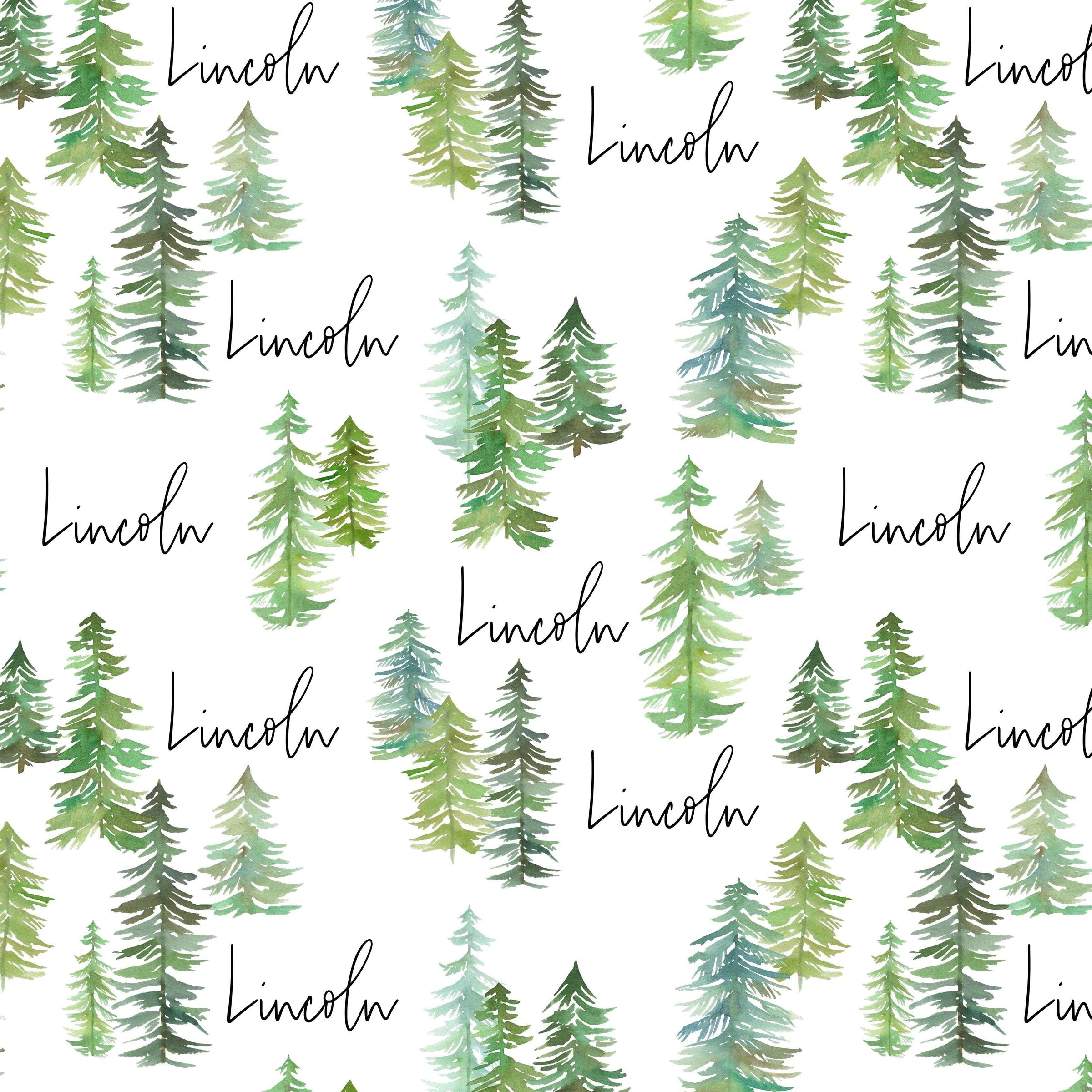 Sugar + Maple Plush Minky Fleece Personalized Blanket | Pine Tree