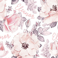 Sugar + Maple Plush Minky Fleece Personalized Blanket | Wallpaper Floral