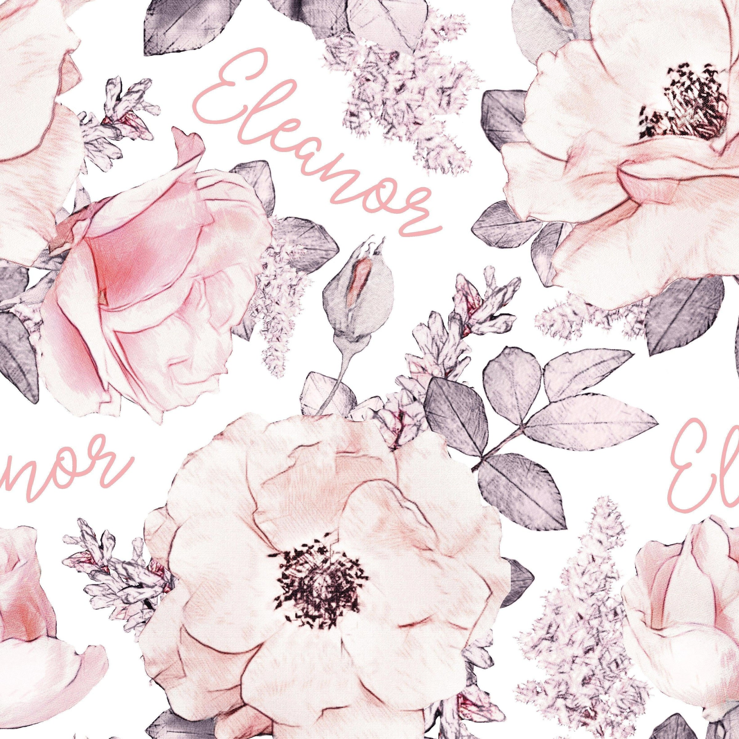 Sugar + Maple Plush Minky Fleece Personalized Blanket | Wallpaper Floral