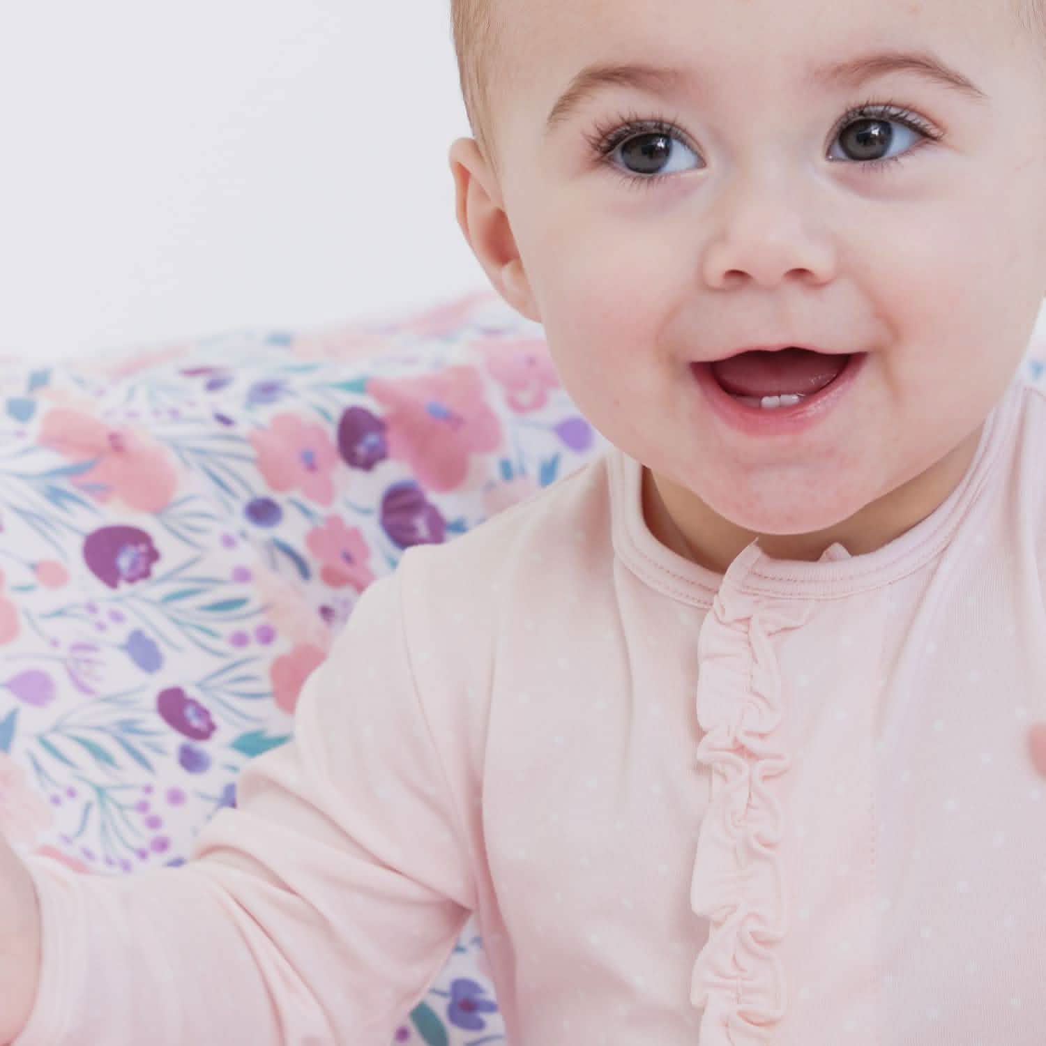 Magnetic Me Pin Dot Pink Modal Magnetic Parent Favorite Footie With Ruffles