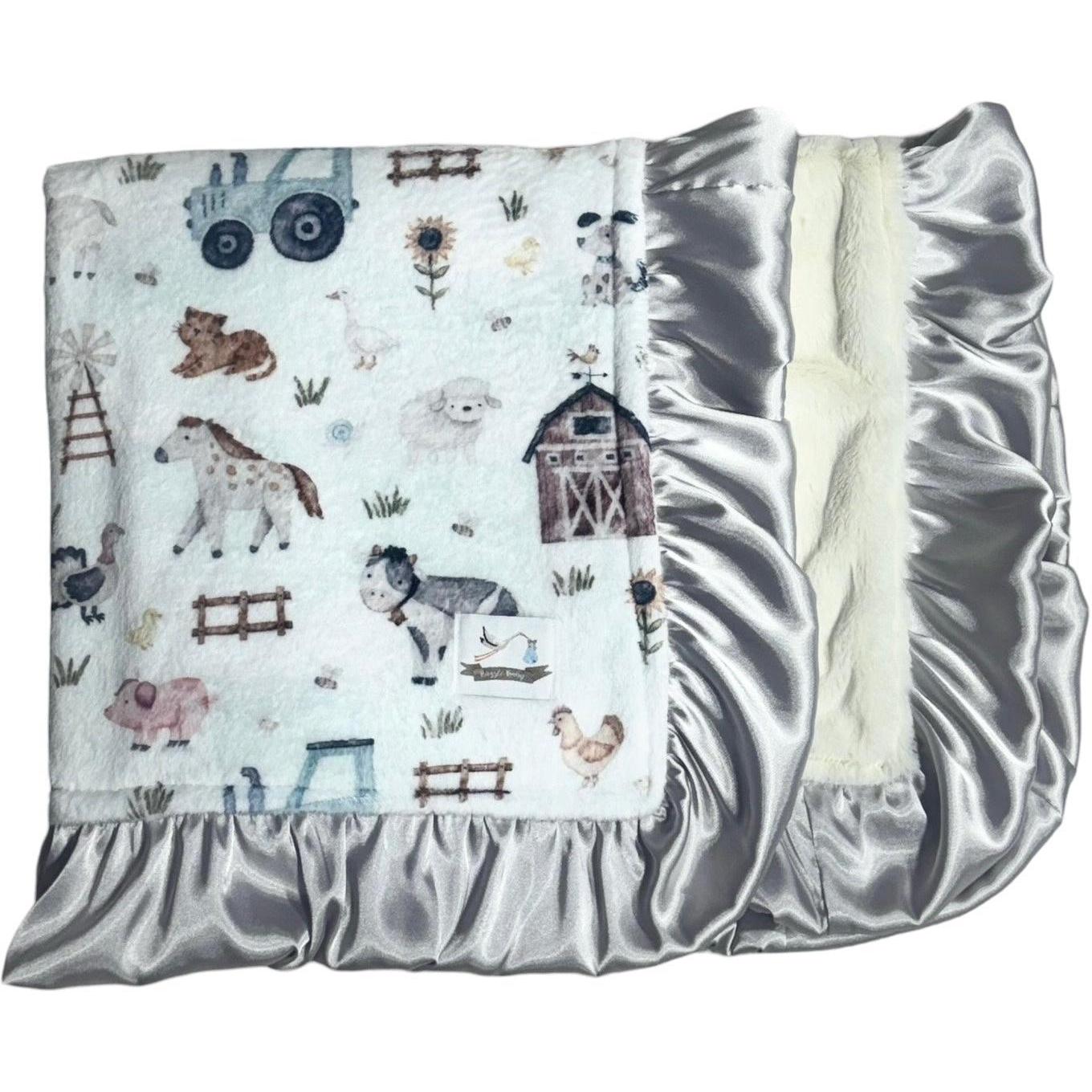 Razzle Baby On the Farm Double Plush Blanket