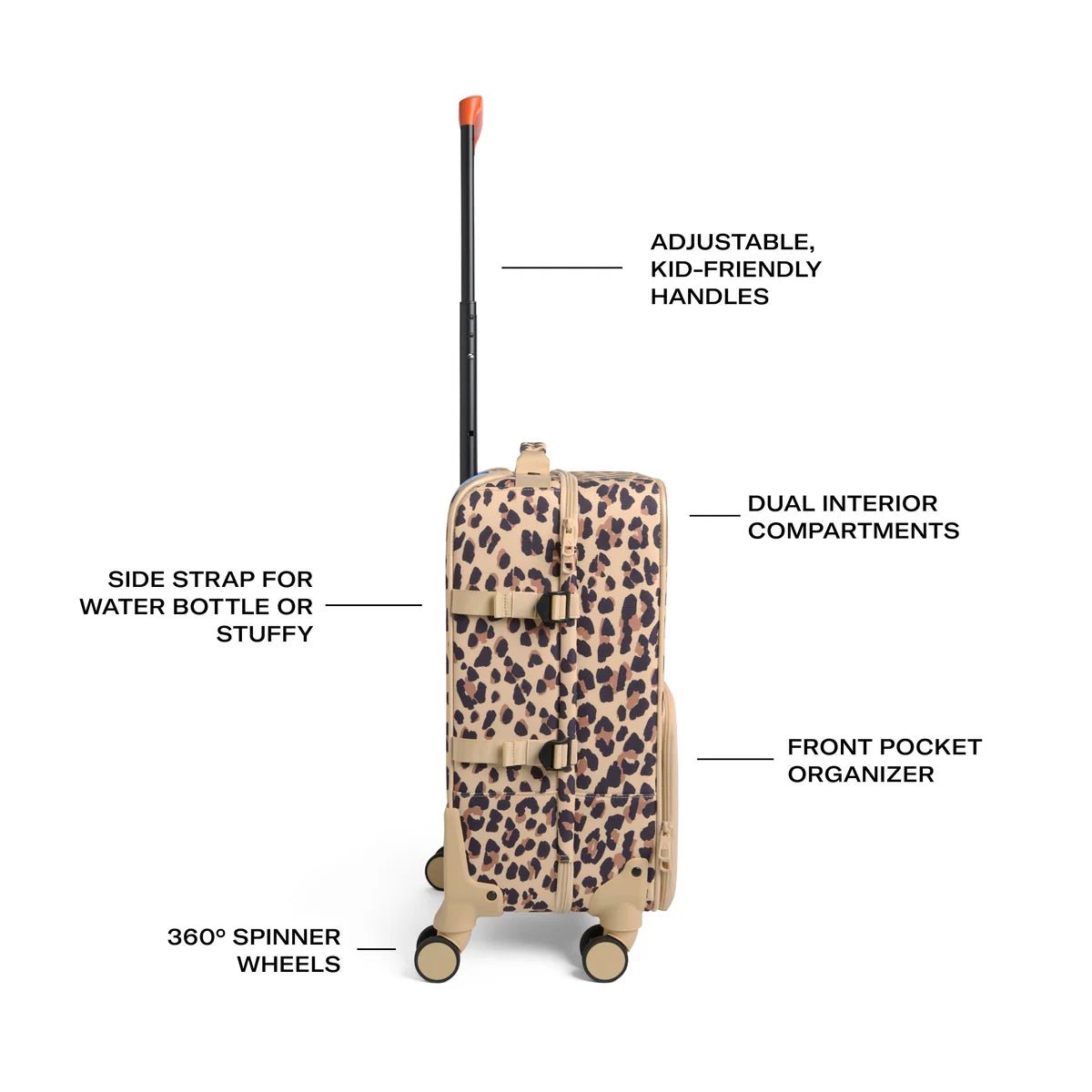 Leopard Logan Carry-On Suitcase - Baby Biz