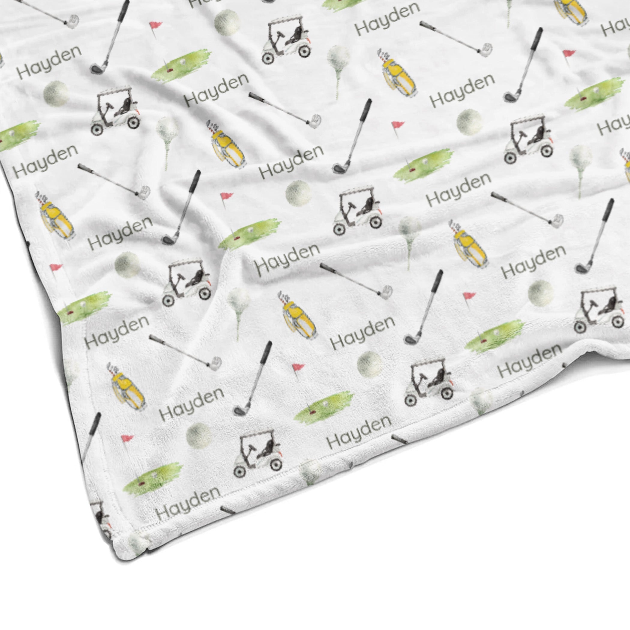 Sugar + Maple Plush Minky Fleece Personalized Blanket | Putter's Paradise