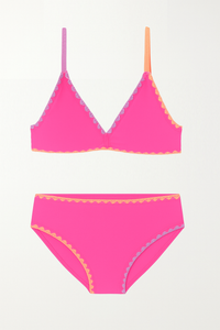 Limeapple Rani Embroidered Bikini Swimsuit | Fuchsia