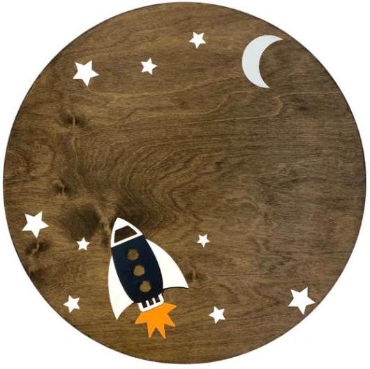 Sugar + Maple Round Sign | Space Ship