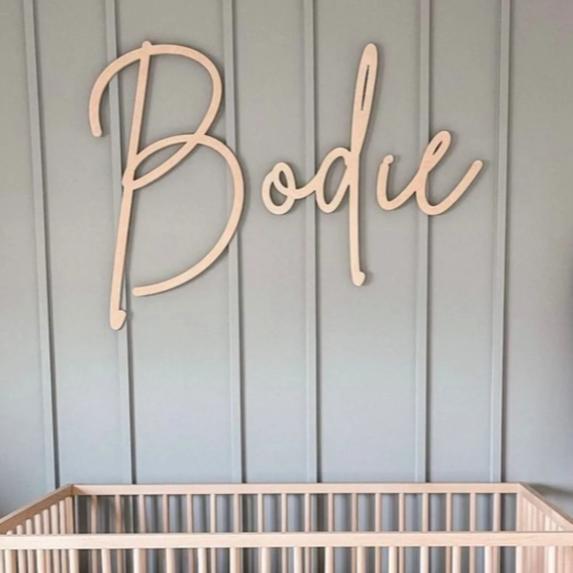 Sugar + Maple Custom Wood Name Sign | Natural